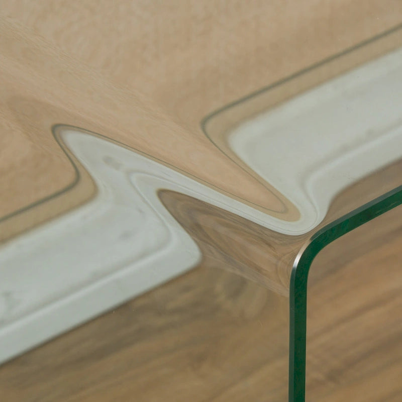 Meuble TV Transparent de 39,37 po avec Dos Ouvert et Étagère en Verre, pour TV Jusqu'à 39 po