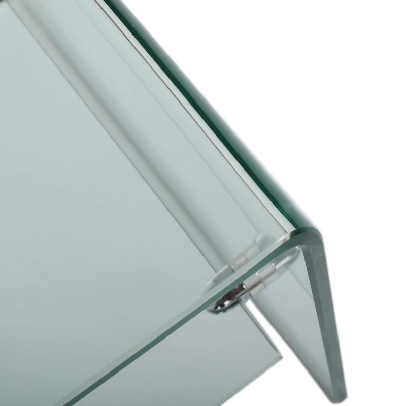 Meuble TV Transparent de 39,37 po avec Dos Ouvert et Étagère en Verre, pour TV Jusqu'à 39 po