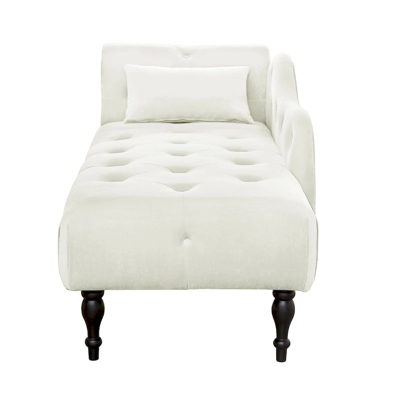 Chaise longue en velours capitonné de 60,6 po avec clous décoratifs