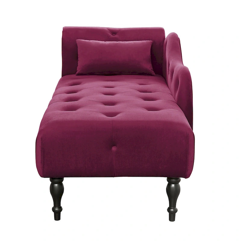 Chaise longue en velours capitonné de 60,6 po avec clous décoratifs