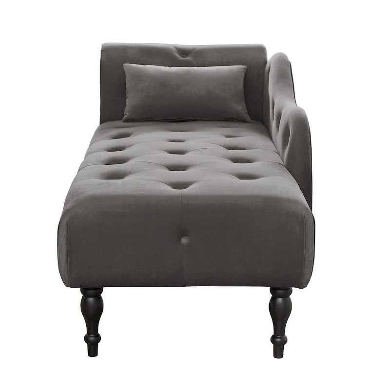 Chaise longue en velours capitonné de 60,6 po avec clous décoratifs