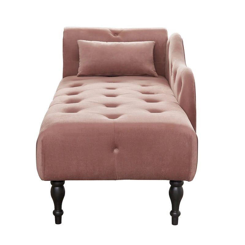 Chaise longue en velours capitonné de 60,6 po avec clous décoratifs