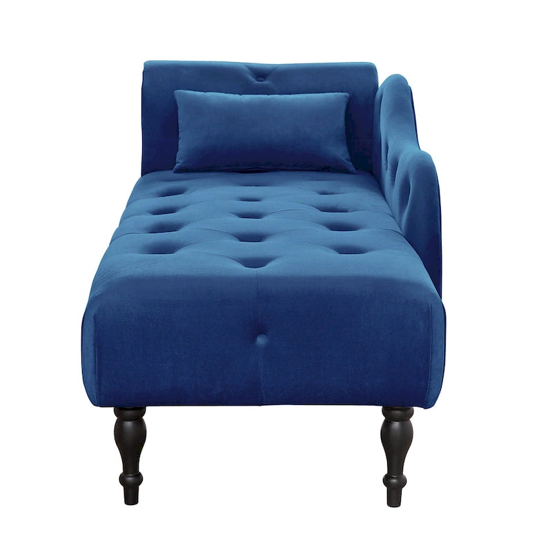 Chaise longue en velours capitonné de 60,6 po avec clous décoratifs