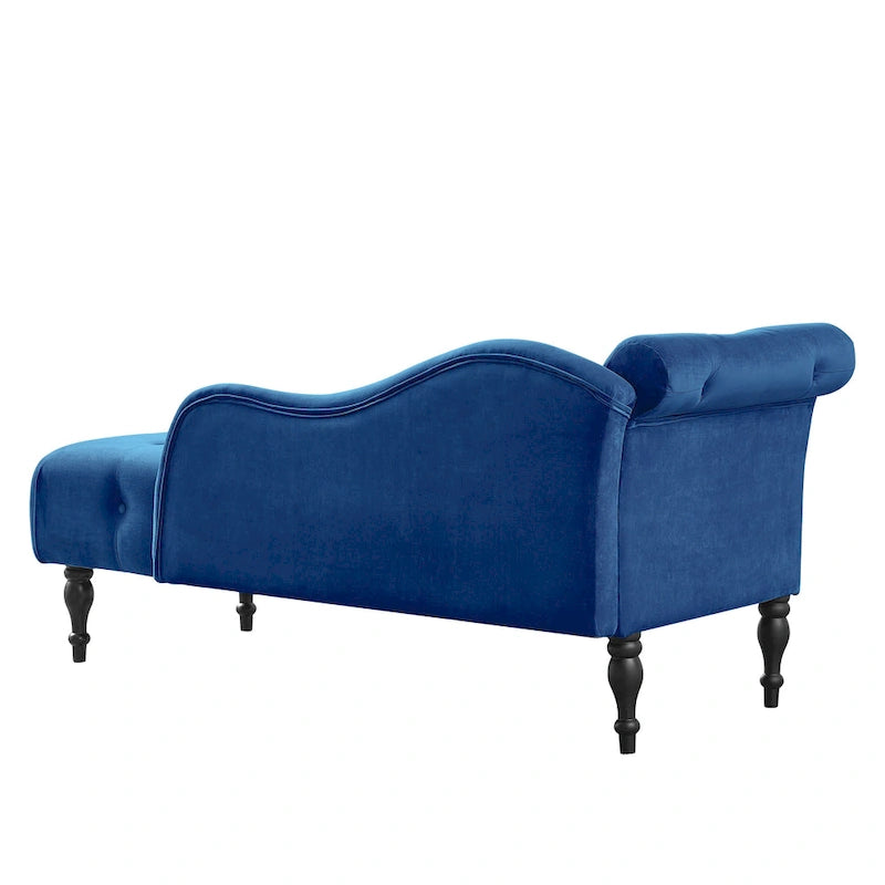 Chaise longue en velours capitonné de 60,6 po avec clous décoratifs