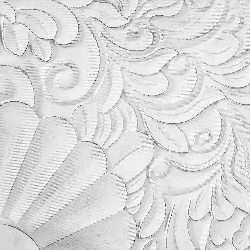 Bahut de rangement grand format Lily Carved Flower Door avec étagères