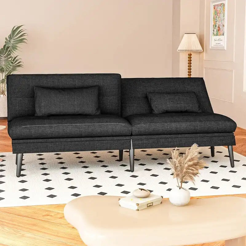 Canapé-lit futon convertible, canapé-lit dossier réglable 5 positions