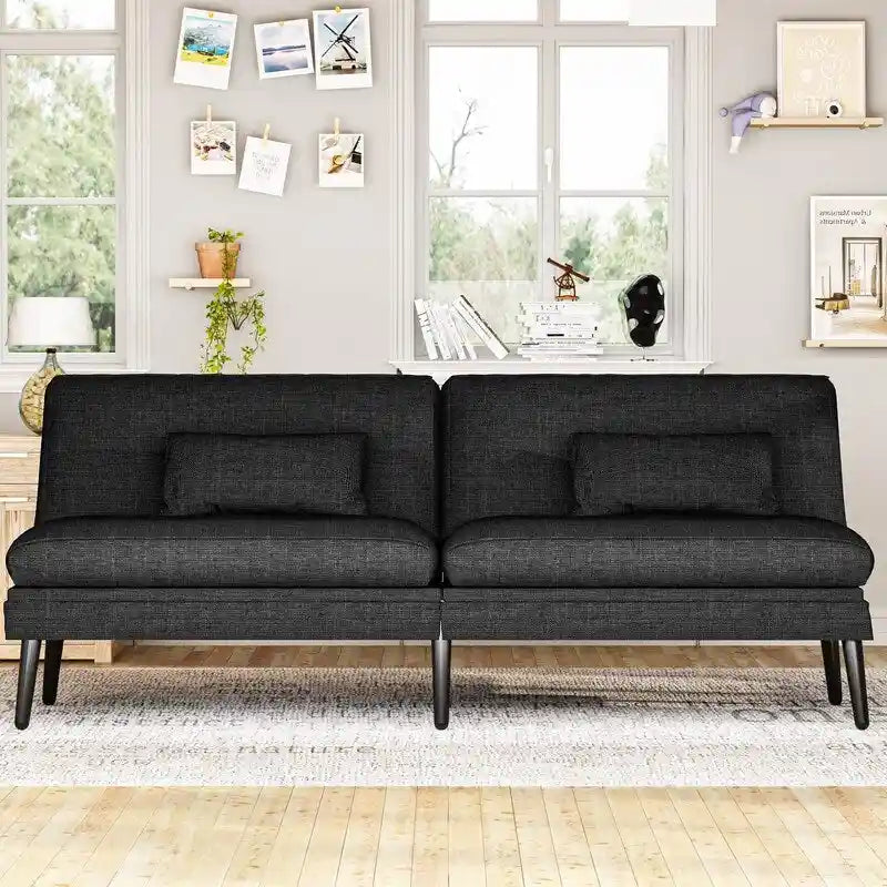 Canapé-lit futon convertible, canapé-lit dossier réglable 5 positions