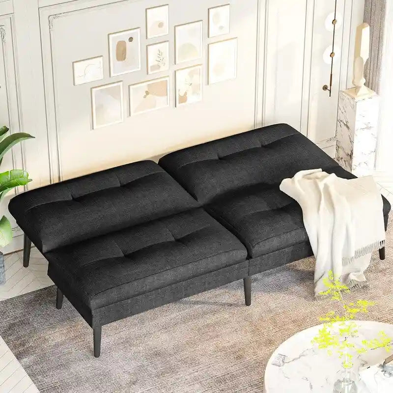 Canapé-lit futon convertible, canapé-lit dossier réglable 5 positions