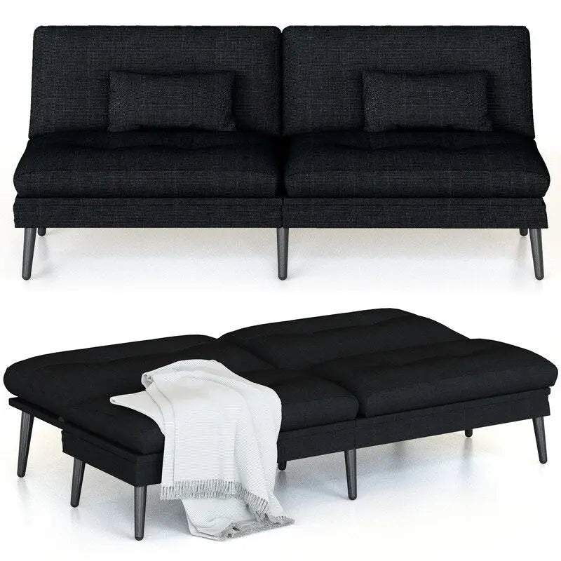 Canapé-lit futon convertible, canapé-lit dossier réglable 5 positions