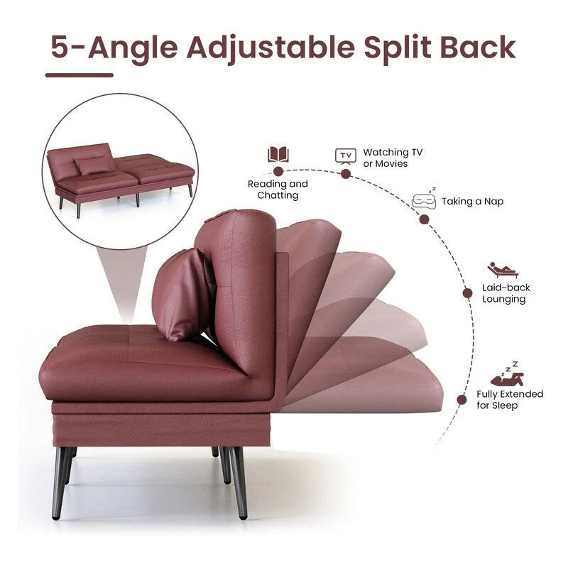 Canapé-lit futon convertible, canapé-lit dossier réglable 5 positions