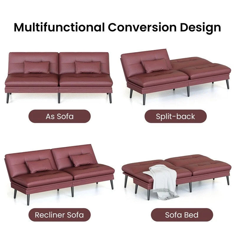 Canapé-lit futon convertible, canapé-lit dossier réglable 5 positions