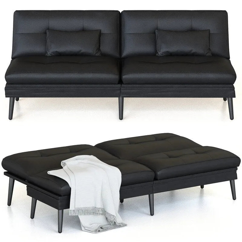 Canapé-lit futon convertible, canapé-lit dossier réglable 5 positions
