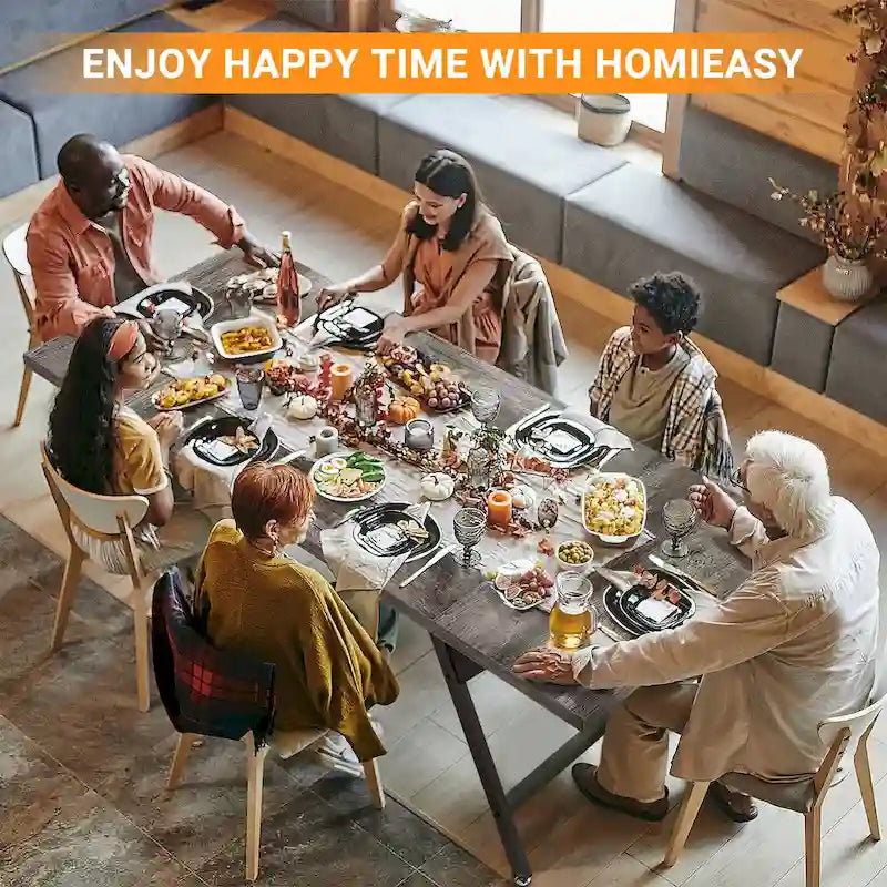 Table de salle à manger de style rustique pour 8 personnes, table de cuisine rectangulaire en bois de 180 cm