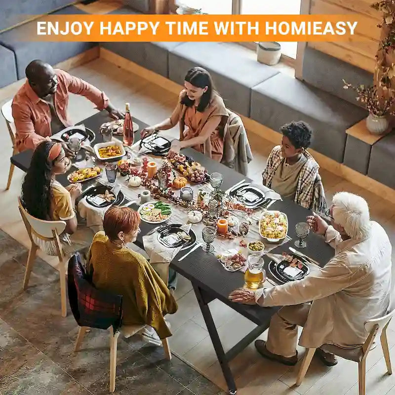 Table de salle à manger de style rustique pour 8 personnes, table de cuisine rectangulaire en bois de 180 cm