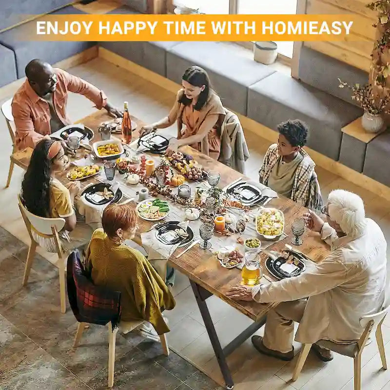 Table de salle à manger de style rustique pour 8 personnes, table de cuisine rectangulaire en bois de 180 cm