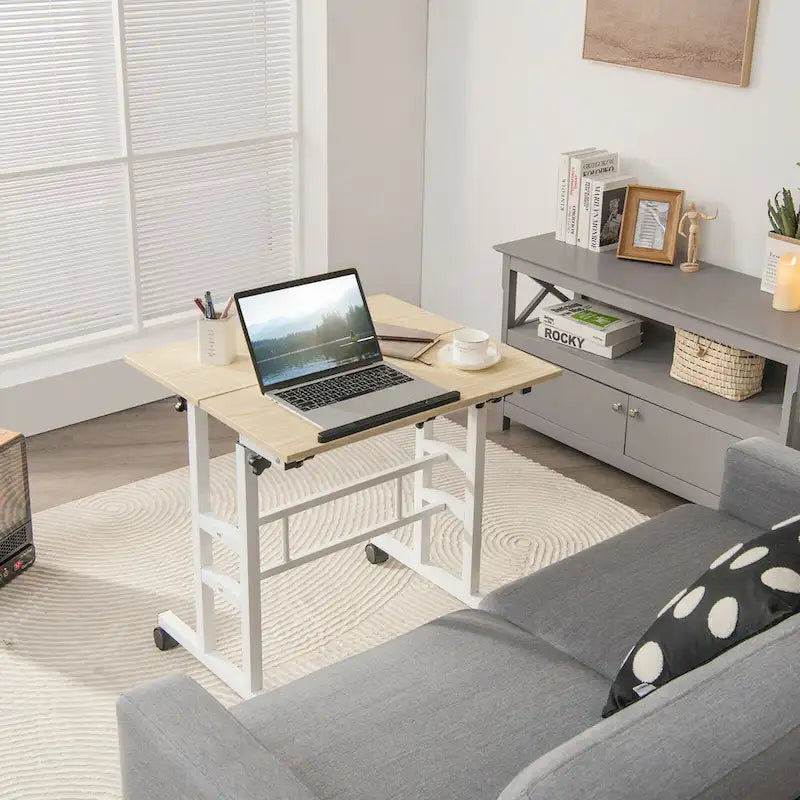 Bureau d'ordinateur inclinable et réglable pour position debout, mobile