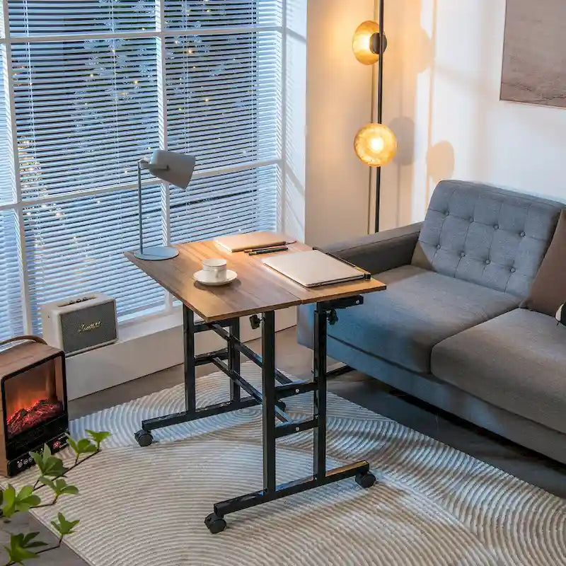 Bureau d'ordinateur inclinable et réglable pour position debout, mobile