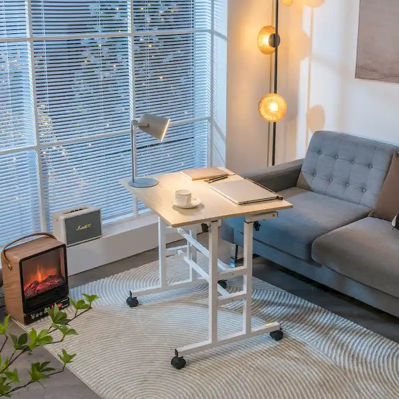 Bureau d'ordinateur inclinable et réglable pour position debout, mobile