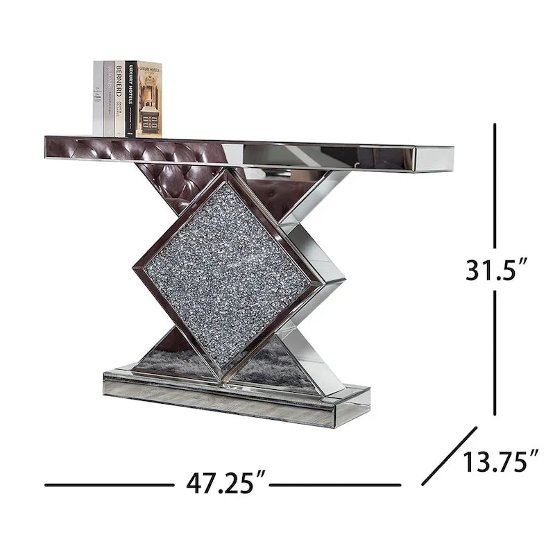 Console moderne avec incrustation de diamants concassés