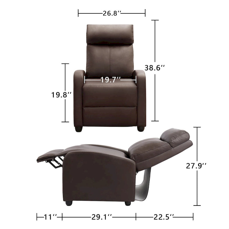 Fauteuil inclinable en cuir PU, inclinable simple pour salon