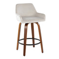 Tabouret de comptoir à hauteur fixe avec pieds en bois courbé et repose-pieds rond (lot de 2)