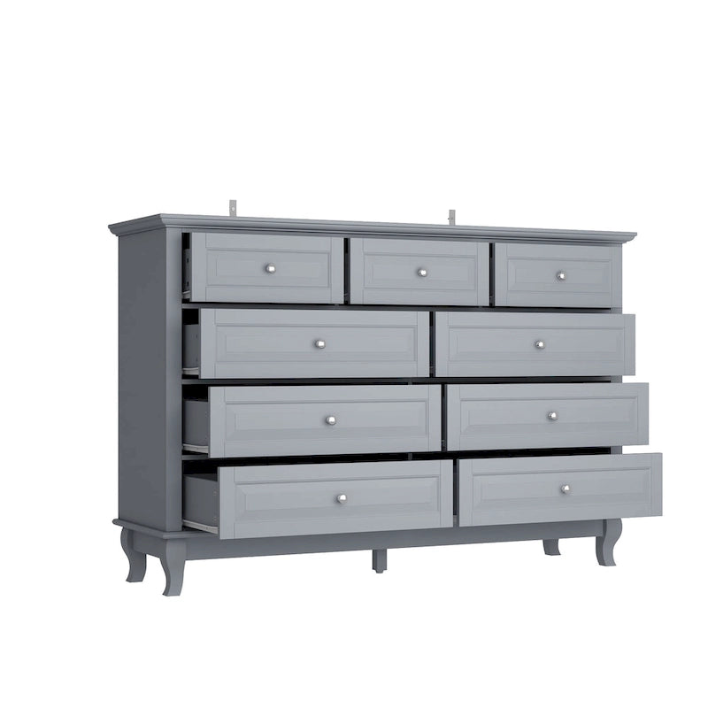 Commode à 9 tiroirs : Commode spacieuse au design épuré, laquée