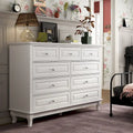 Commode à 9 tiroirs : Commode spacieuse au design épuré, laquée