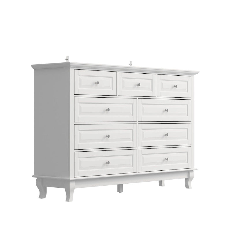 Commode à 9 tiroirs : Commode spacieuse au design épuré, laquée