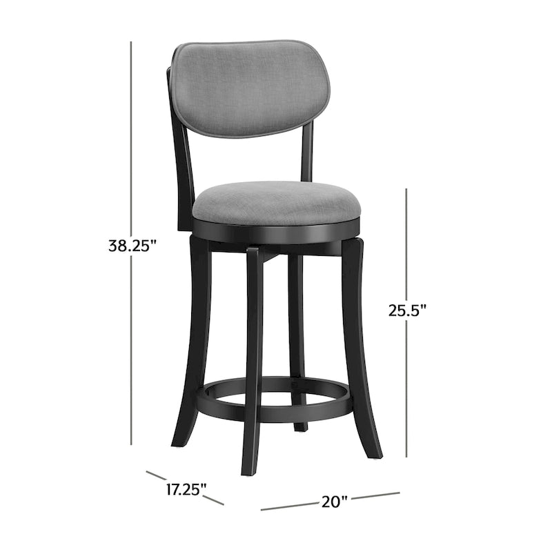 Tabouret de comptoir pivotant en bois rembourré