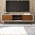 Meuble TV blanc du milieu du siècle, au design inédit