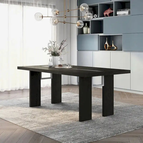 Furniture of America Lumina Contemporary 76-inch Glass Dining Table With LED
