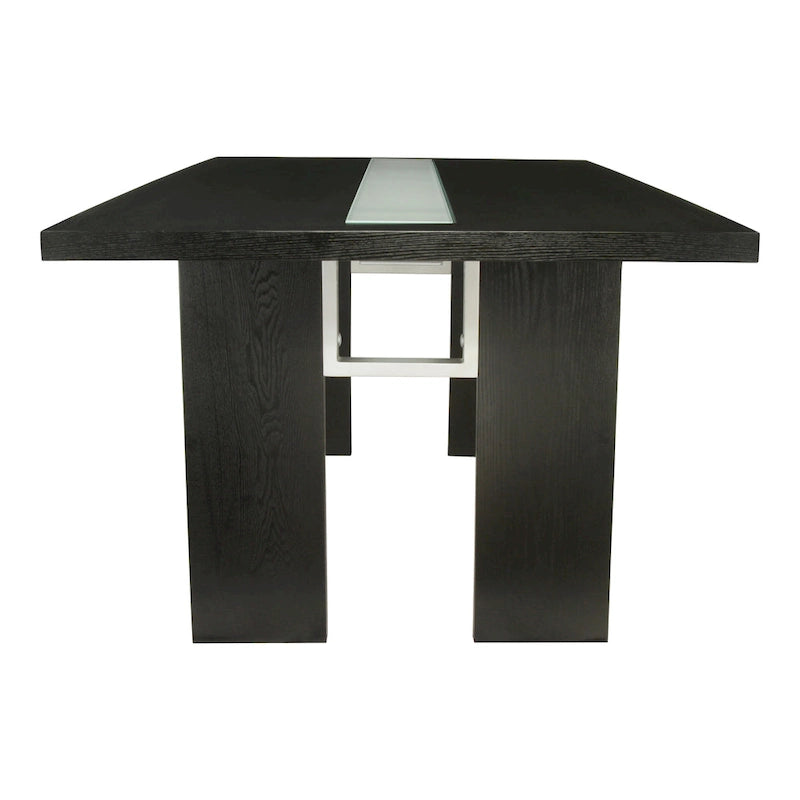 Table à manger contemporaine en verre de 76 pouces avec LED