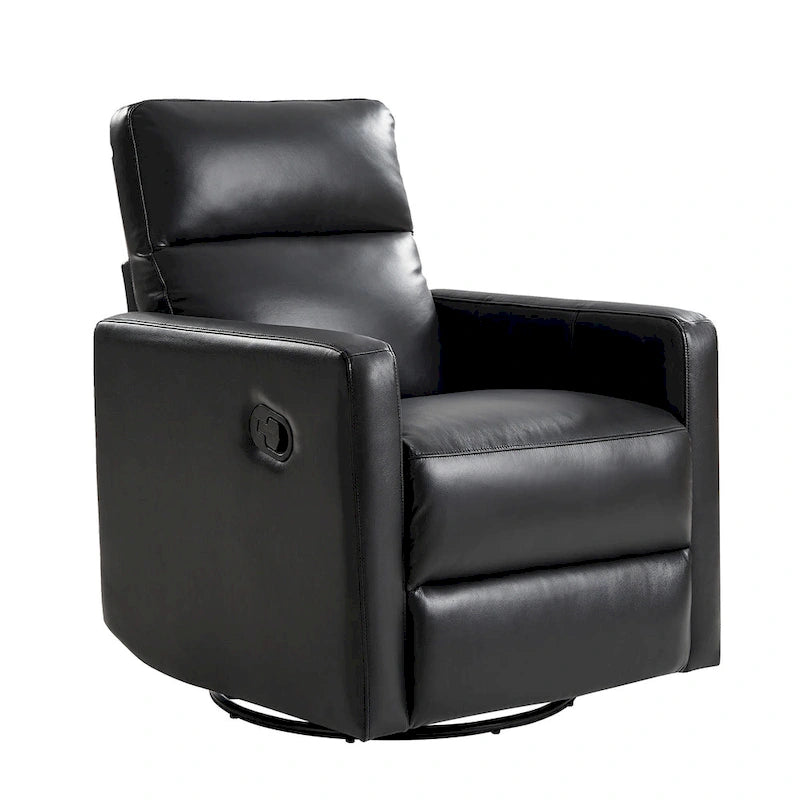 Fauteuil inclinable pivotant et à bascule en cuir véritable