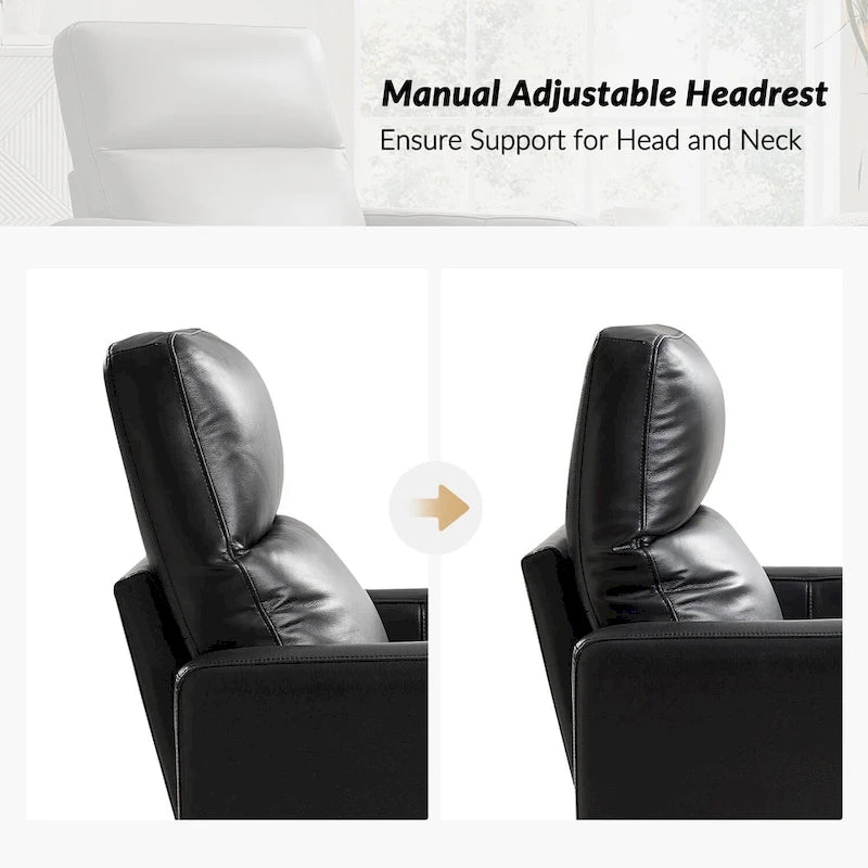 Fauteuil inclinable pivotant et à bascule en cuir véritable