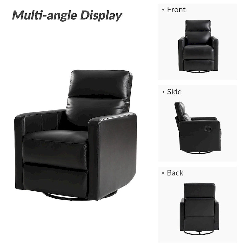 Fauteuil inclinable pivotant et à bascule en cuir véritable