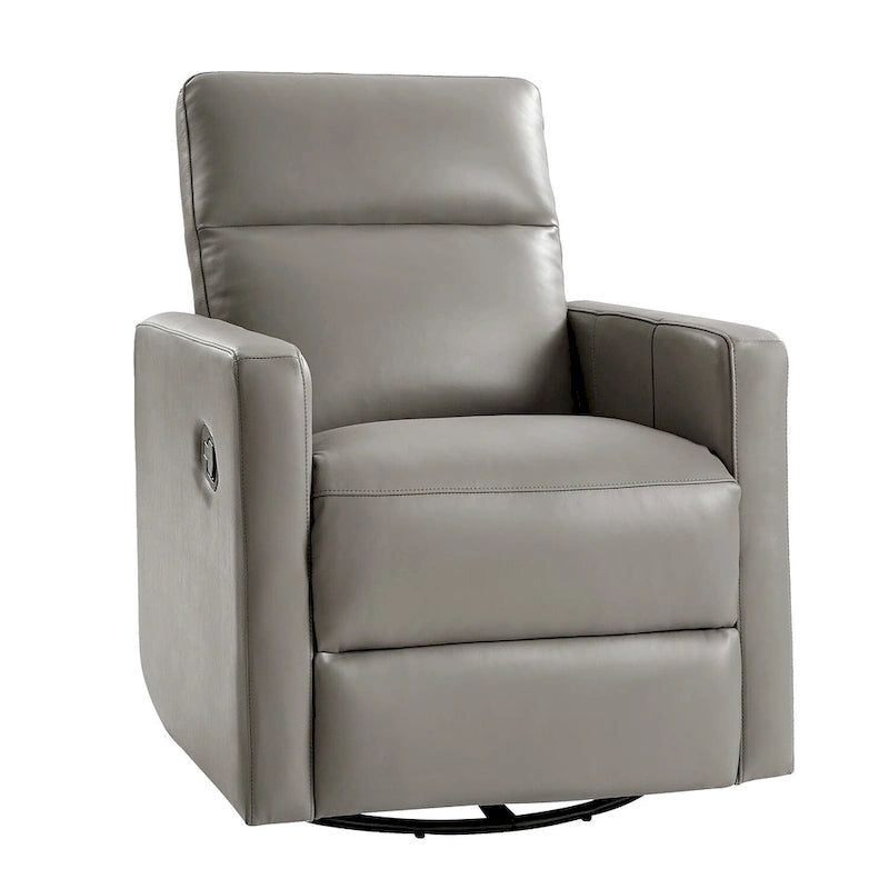 Fauteuil inclinable pivotant et à bascule en cuir véritable