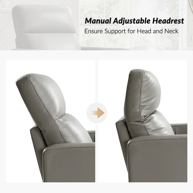 Fauteuil inclinable pivotant et à bascule en cuir véritable