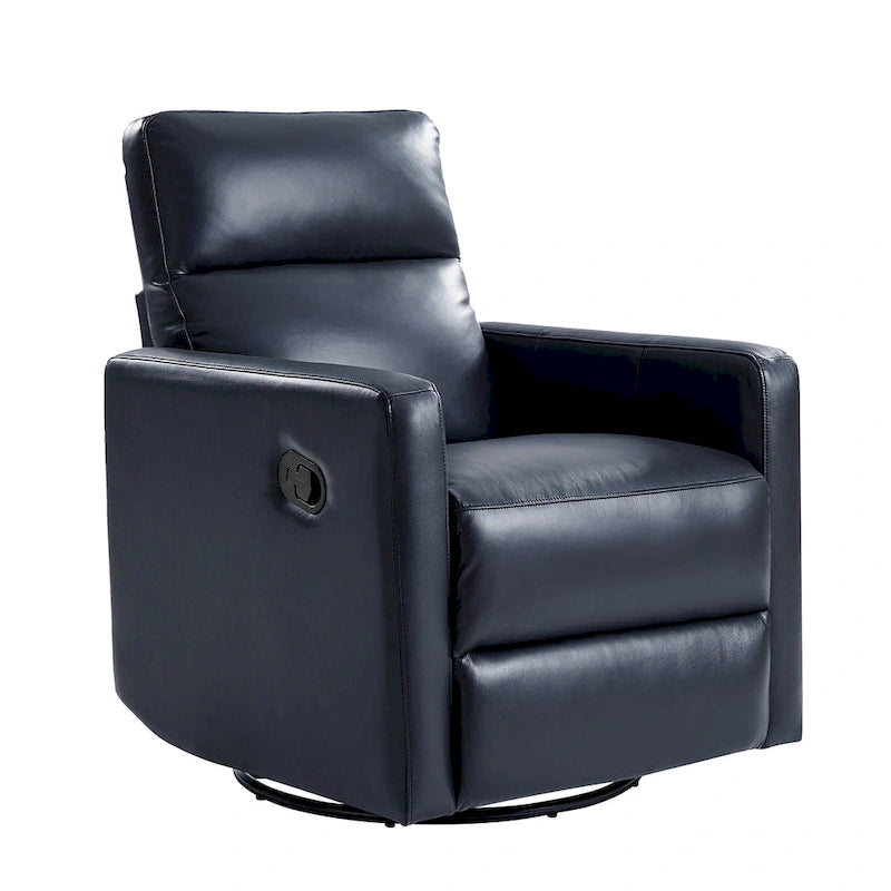 Fauteuil inclinable pivotant et à bascule en cuir véritable