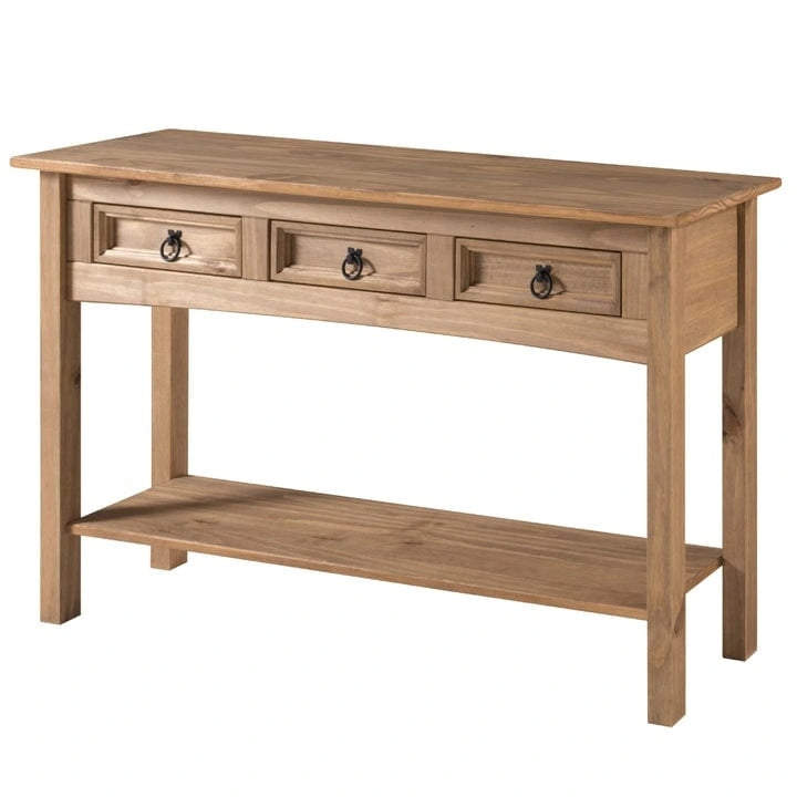 Console de table en bois Wood Hall 3 tiroirs