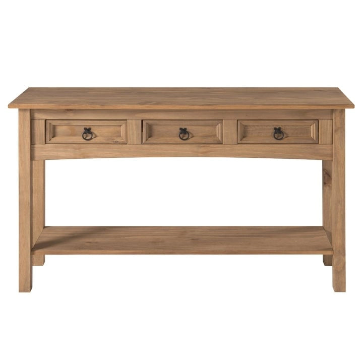 Console de table en bois Wood Hall 3 tiroirs