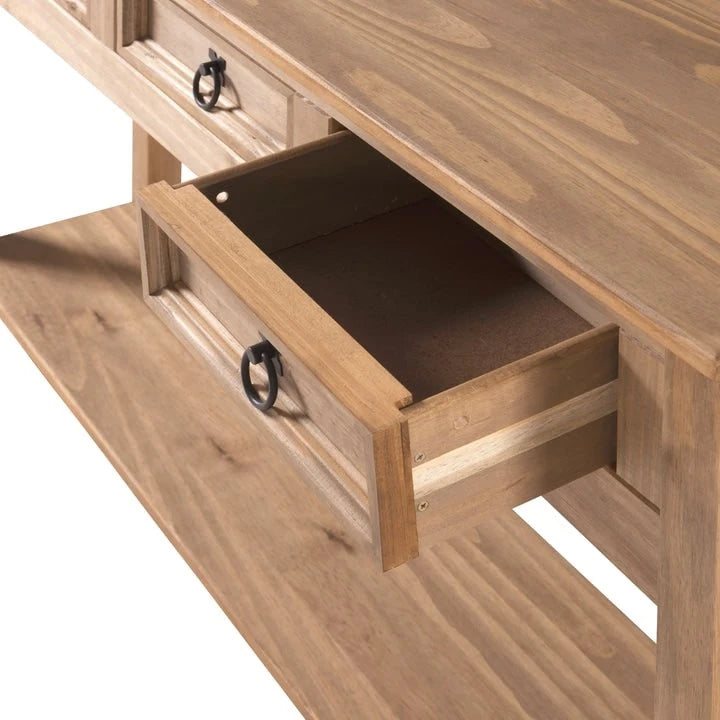 Console de table en bois Wood Hall 3 tiroirs