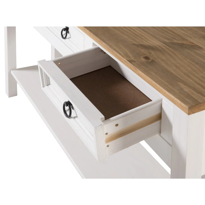 Console de table en bois Wood Hall 3 tiroirs