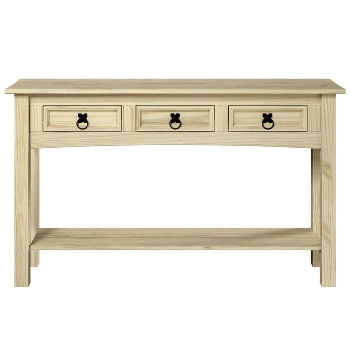 Console de table en bois Wood Hall 3 tiroirs
