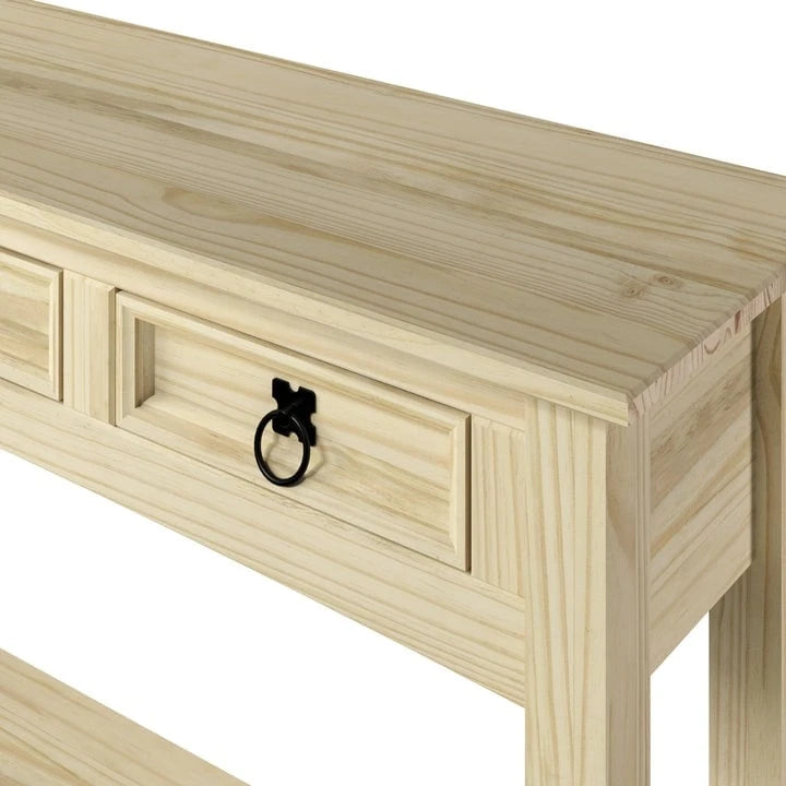 Console de table en bois Wood Hall 3 tiroirs