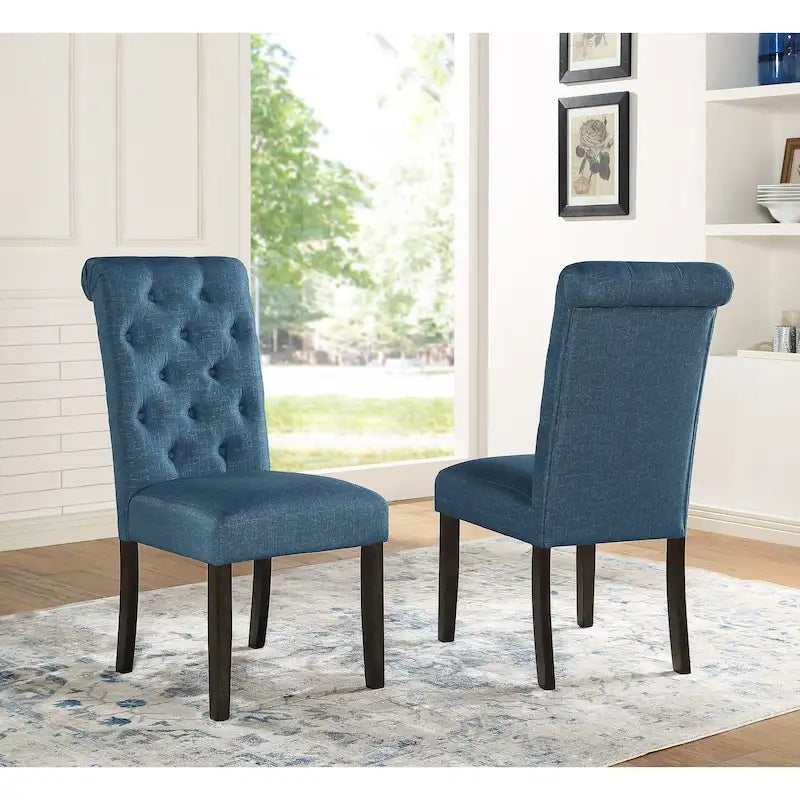 Chaise de salle à manger capitonnée en bois massif (lot de 2)