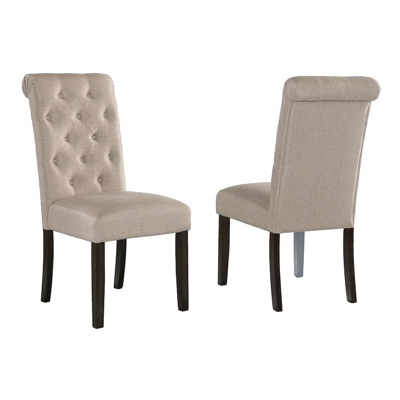 Chaise de salle à manger capitonnée en bois massif (lot de 2)