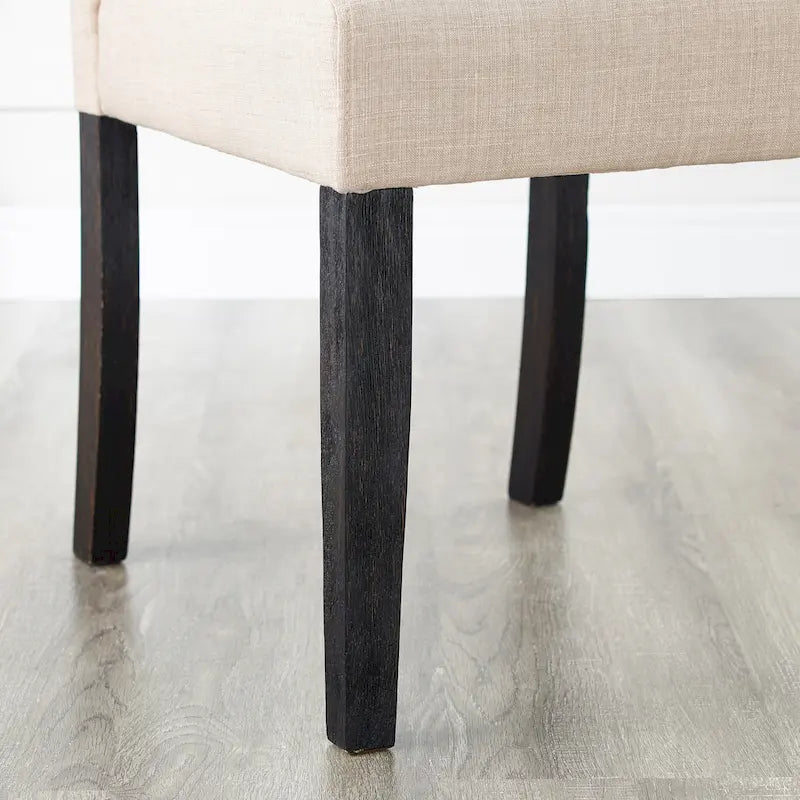 Chaise de salle à manger capitonnée en bois massif (lot de 2)