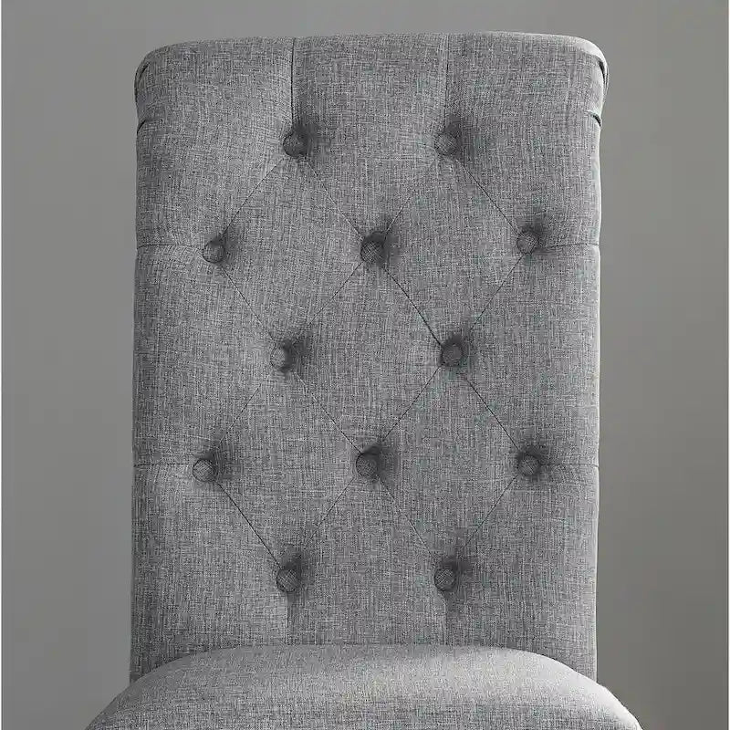 Chaise de salle à manger capitonnée en bois massif (lot de 2)
