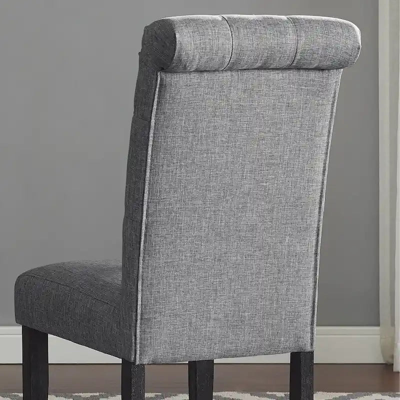 Chaise de salle à manger capitonnée en bois massif (lot de 2)