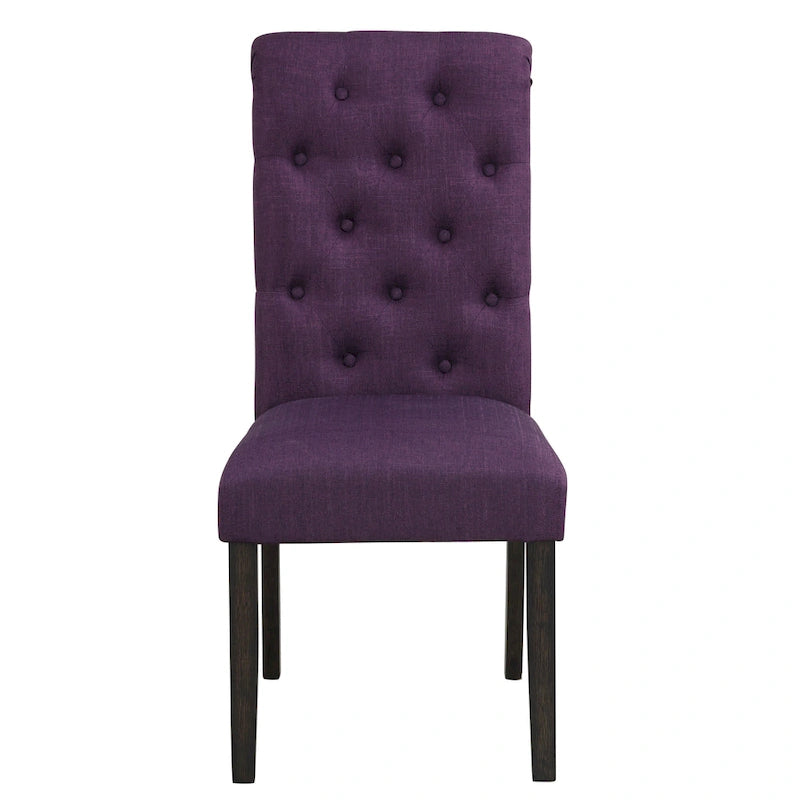 Chaise de salle à manger capitonnée en bois massif (lot de 2)